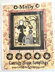 CARRIAGE HOUSE SAMPLINGS MOLLY AND HER CAT COUNTED CROSS STITCH  CHART NEW - Picture 1 of 3