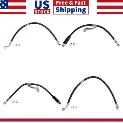 Línea de freno de manguera de freno delantera trasera izquierda y derecha 4 piezas para Chevrolet Equinox 2010 Foto 1 de 4