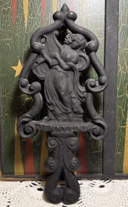 Remache de hierro fundido Jenny Lind diosa Euterpe tocando arpa de colección - Imagen 1 de 8