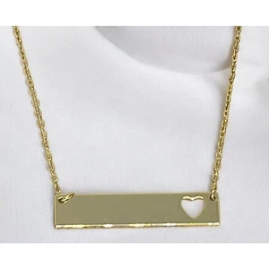 Collana con ciondolo cuore da lavoro aperto placcato oro 14 kt stile moda chic trendy NUOVA - Foto 1 di 14