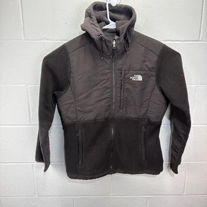 The North Face Womens Hooded Denali Fleece Jacket Large Chocolate Brown Zip Up - Picture 1 of 20