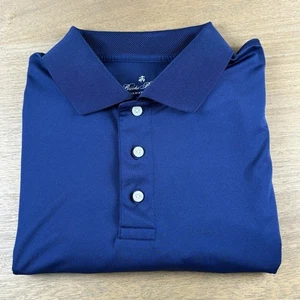 Brooks Brothers Performance Series Polo Shirt Navy Blue Large L Golf Fleece - Picture 1 of 9