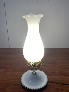 Vintage White Hobnail Candle Lamp Milk Glass Beautiful Condition #512 - Picture 1 of 7