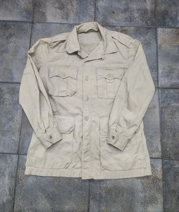 Vintage 1950s USAF Men's 40 Tan Tropical Military Korean War Safari Bush Jacket - Picture 1 of 7
