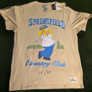 NEW THE SIMPSONS HOMER GOLF SPRINGFIELD COUNTRY CLUB RARE EMBROIDERED SIZE LARGE - Picture 1 of 5