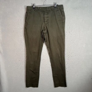 Pantalones chinos ajustados verde oliva 100 % algodón hechos en EE. UU. Unis para hombre talla 32 Gio - Imagen 1 de 11