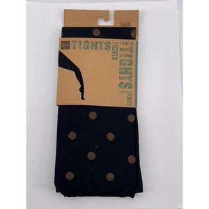 LOOK FOOTWEAR Women's Black-Brown Polka Dot Knit Pull-On Tights SZ OS - Picture 1 of 6