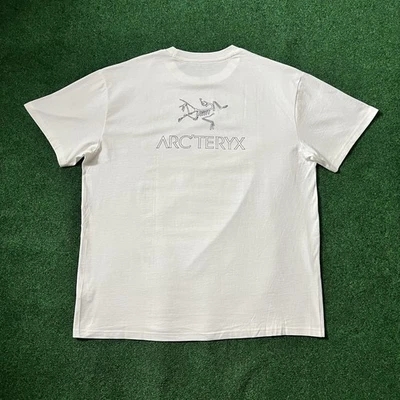 Camisa Arc'teryx Hombres Kragg SL Algodón Pájaro Palabra Hombres XL -Blanco Claro/Negro Foto 1 de 4