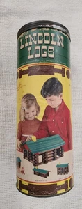 Gebrauchte Vintage Lincoln Logs No 2C 91 verschiedene Teile mit Originaldose USA! - Bild 1 von 14