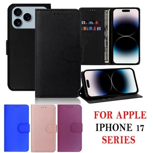 Leather Flip Case For Apple iPhone 17 Pro Max Air Wallet Card Holder Cover - Picture 1 of 9