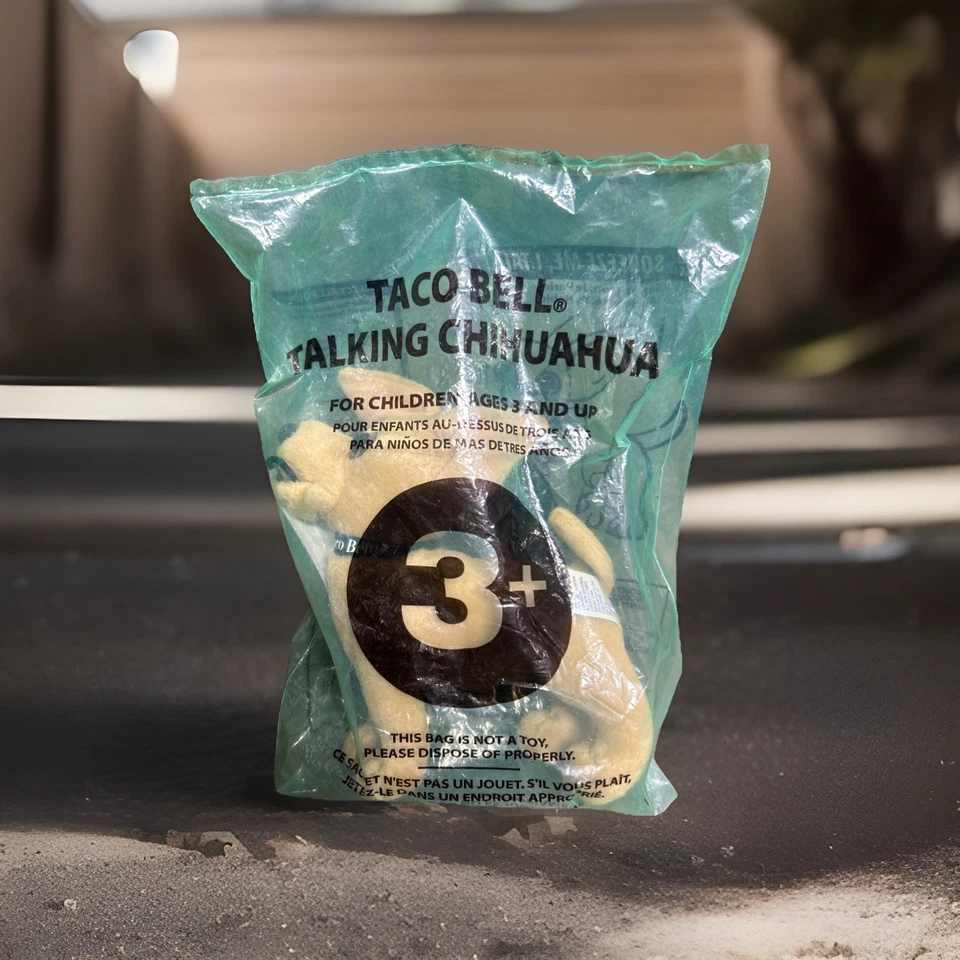 Vintage Taco Bell Talking Chihuahua Dog  Chalupa Plush Dog Sealed in Pkg Works - Image 1 of 4