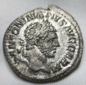 ROME Imperial Silver AR Denarius Caesar CARACALLA Severus PAX F/VF #B43 - Picture 1 of 2