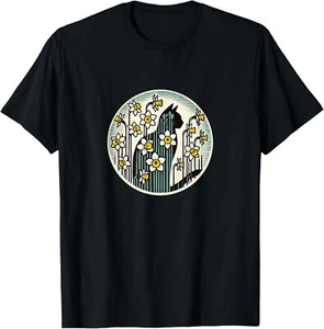 Spring Kitty Cat Illustration Daffodil Cats Easter Kitty T-Shirt Hoodie - Picture 1 of 19