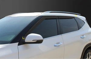 Smoke Black Side Window Visors Wind Deflector 4p for 2024 2025 KIA Seltos - Picture 1 of 7
