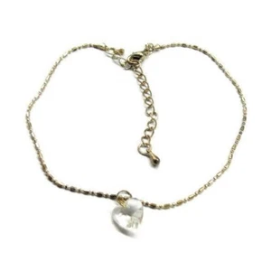 9 + 2.25" Bracelet Sterling Silver 925 Necklace Ankle Heart Vintage - Picture 1 of 8