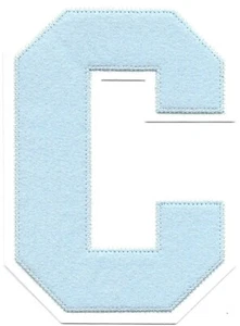 6" inch Tall Powder Blue on White Block Letterman's Varsity Letter C Felt Patch - Picture 1 of 1