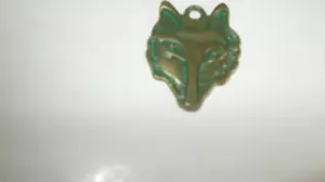 Beautiful Vintage Bronze Wolf Head Pendant & 18" Necklace FREE SHIP IN THE USA! - Picture 1 of 2
