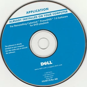 Dell Tools CD-ROM - Applications - Reinstalling Cyberlink PowerDVD 7.0 for DVD - Picture 1 of 2