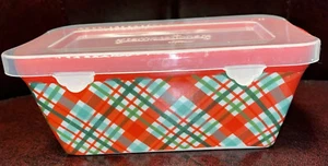 Temptations Mini Loaf Pan Ovenware By Tara Plaid Ovenware - Picture 1 of 7