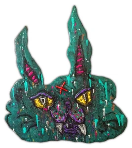 Original Justin Aerni 2019 Large Wall Sculpture! contemporary dark : RABBIT HEAD - Picture 1 of 3