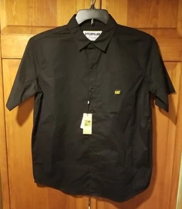 Caterpillar Men's Workwear Relaxed Ripstop Short Sleeve Shirt ~Black~X-Large NWT - Picture 1 of 4