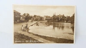 Walton On The Hill Mere Pond Postcard Double Decker Bus Car Children Fishing - Picture 1 of 2