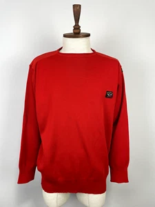 Vintage Paul Shark Red Lana Wool Knit Long Sleeve Men's Sweater Sz XL - Picture 1 of 22