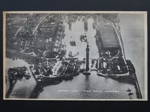 Lincolnshire GRIMSBY Fish Dock AERIAL VIEW c1920s Postcard by Valentine - Picture 1 of 2