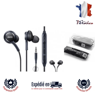 Écouteurs Kit Main Libres AKG Samsung et Autres Modèle Smartphone Blanc et Noir