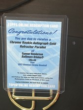 2023 Bowman Chrome Gunnar Henderson Rookie Gold Refractor Auto /50 Redemption 