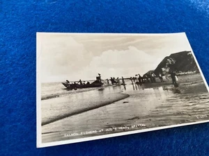 CARTE POSTALE ANCIENNE pêche au saumon aux pointes BERWICKSHIRE - - - Photo 1 sur 3