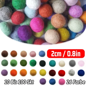 10 25 50 100 Stk x 2cm Filzkugeln Filzperlen Filzbälle WOLLE DIY Accessoires - Picture 1 of 11