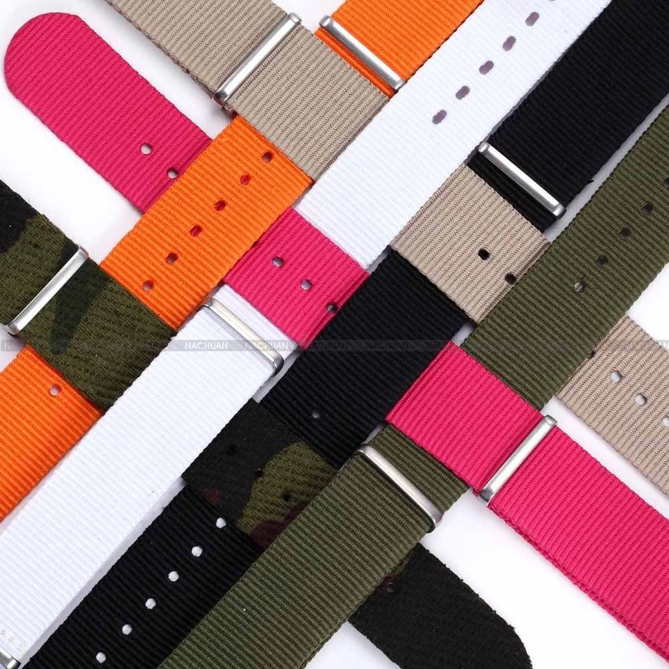 Correa de reloj deportivo de nailon fuerte militar de 20 mm / 22 mm nueva - colores surtidos Foto 1 de 2