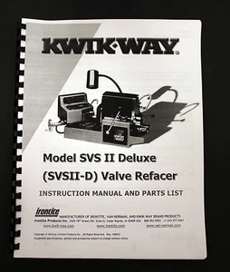 Kwik-Way Model SVSII-D Valve Refacer Instruction Manual and Parts List - Picture 1 of 3