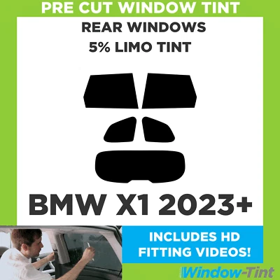 For BMW X1 2023+ Pre Cut Window Tint Rear 5% Limo Black Film - Image 1 of 4