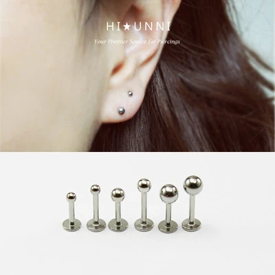 Piercing labret 16g 2,3,4,5 mm, perno de cartílago, joyería corporal labio tragus, 1 pieza Foto 1 de 4