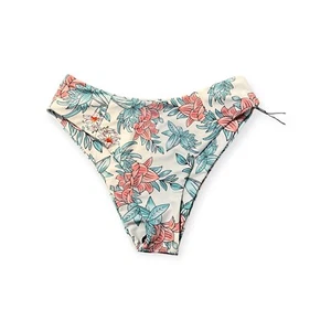 Zaful costume da bagno avorio floreale bikini fondo donna taglia small/4 - Foto 1 di 5