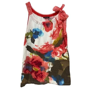 Luisa Cerano Bluse Top Größe 8 Blumenmuster Strick Schulter zum Binden Italien Baumwolle - Bild 1 von 7