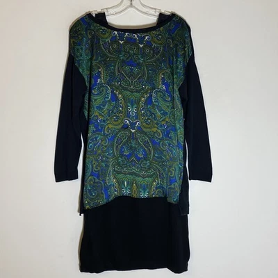 Violeta B. Vestido Mujer Mediano Multicolor Verde Paisley Manga Larga Conjunto 2 Piezas M Foto 1 de 4