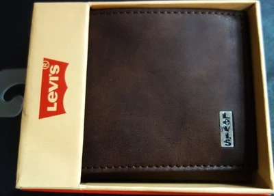 Levi's мужчин с покрытием кожи коричневый бумажник 31LP240003 RFID складного с клапаном (2 ID) - Изображение 1 из 4