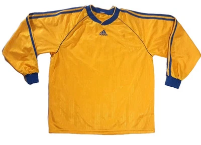 ADIDAS Vintage 90's yellow football long sleeve top shirt Trikot Maillot M/L - Image 1 of 4