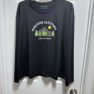 Life Is Good Damen Schwarz XXL Langarm Active Wear Shirt Poly Blend - Bild 1 von 8
