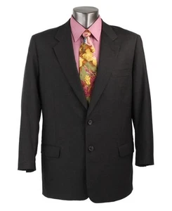 CERRUTI 1881 Blazer Sports Coat Jacket 44 R ITALY Charcoal Gray 100% Wool - Picture 1 of 6