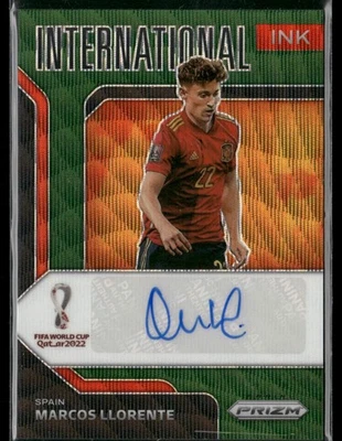 2022 Prizm Fifa World Cup Qatar MARCOS LLORENTE Auto Green Wave #I-MCL N428 - Image 1 of 3