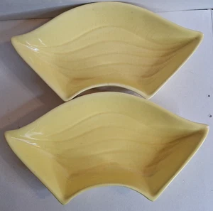 Vintage California Pottery L34 Lazy Susan Dishes Yellow Ceramic Set Made in USA - Picture 1 of 7