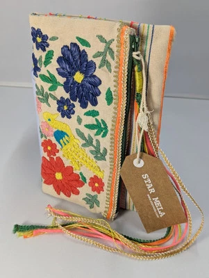 Star Mela Embroidered Floral Handbag Clutch Purse With Bird Motif - Image 1 of 4