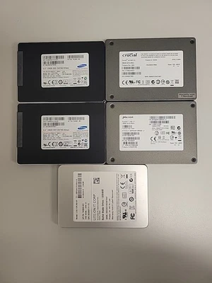 Lote de 5. HDD Interno SSD SATA Samsung, Micron, Crucial, Lite-on 128GB, 256GB 2.5" - Imagem 1 de 4