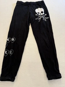 LAUREN MOSHI SKULL ROCK & ROLL BLK SWEATPANTS SZ M - Picture 1 of 4