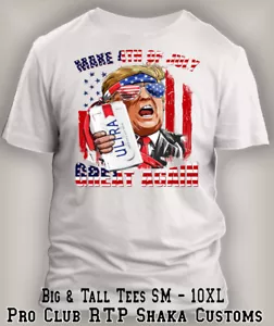 Trump 4th of July Tee Shirt Make America Great Graphic Pro Club Shaka RTP tshirt - Picture 1 of 4