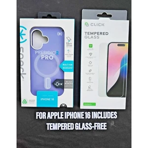 For Apple iPhone 16 SPECK PRESIDO2 PRO /MAGSAFE/ CLICK LOCK/TEMPERED GLASS - Picture 1 of 5